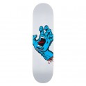 Santa Cruz Screaming Hand 8.25" White Plateau Skateboard