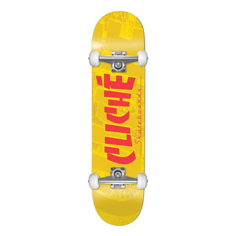 CLICHE SKATEBOARDS COMPLETE FULL SET UP 8.00" BLUE YELLOW FONT FREE POSTAGE NEW 