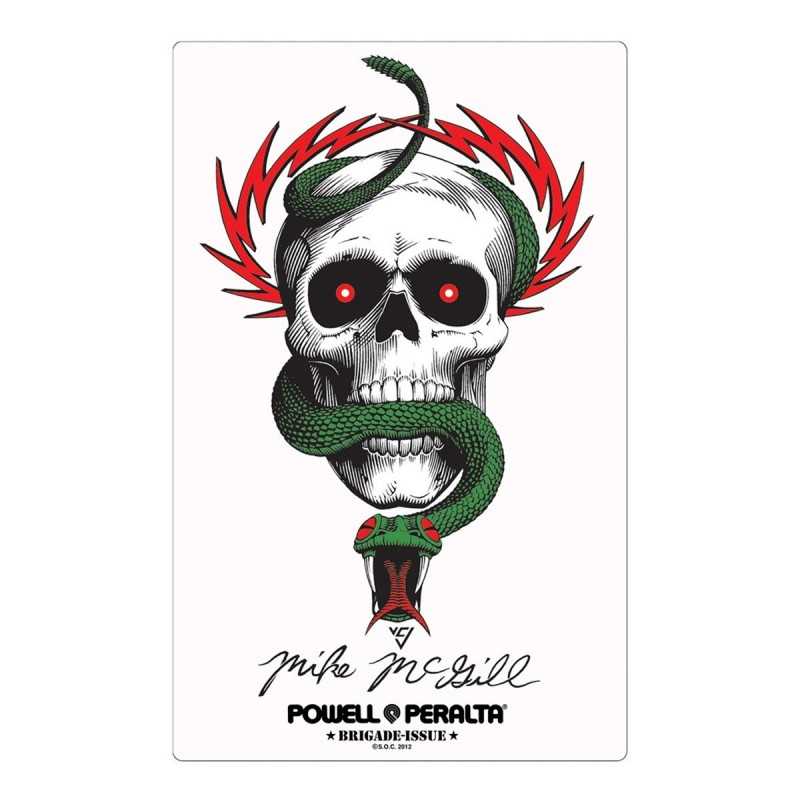 Powell Peralta Tucking Skeleton Die Cut White Skateboard Sticker Decal 3.65" New 