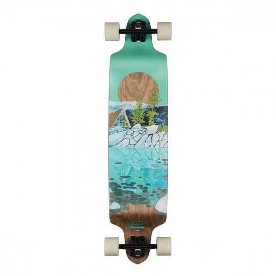 Longboard Skateboard Komplett VOLTEN SUPERIOR FLEX Longboard wood/black/green 