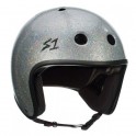 S-One Retro Lifer Silver Glitter Skateboard Helmet(Shell)